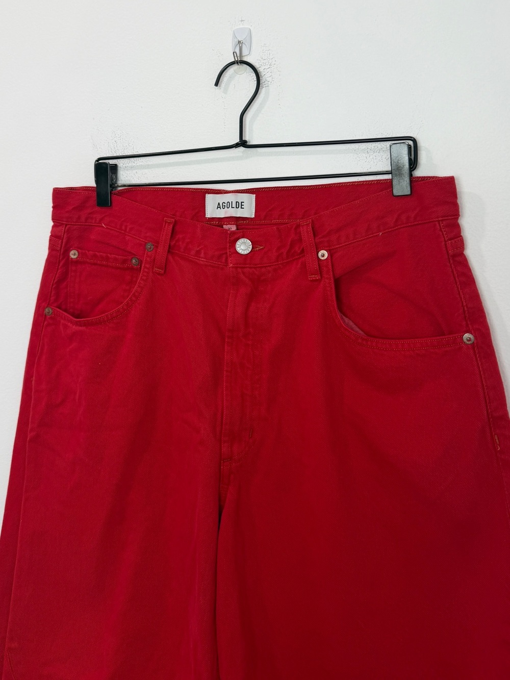 Agolde Twist Wide Barrel Leg Jean in Tomato Red NWOT Size 30 - Picture 5 of 10